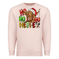 Pale Pink ho ho ho heifer Premium Sweatshirt - CowGirlArtShop