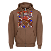 Chestnut American Football Mom Zipper Hoodie - NancyCooperArtShop