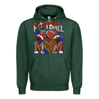 Sports Green American Football Mom Zipper Hoodie - NancyCooperArtShop