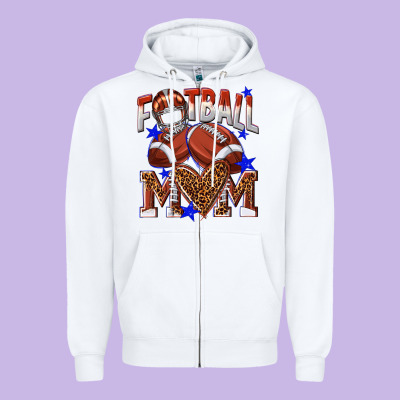 American Football Mom Zipper Hoodie Designed By Nancycooperartshop