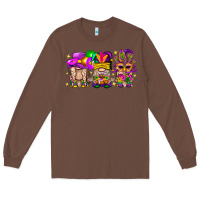 Chestnut Mardi Gras Gnomies Cakes Flowers And Balloon Long Sleeve Tee - BundleAndBundleShop