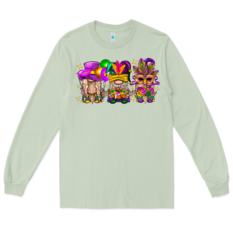 Mardi Gras Gnomies Cakes Flowers And Balloon Long Sleeve Tee by BundleAndBundleShop | Teevron