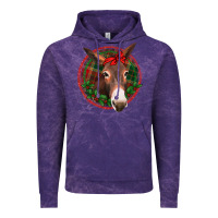 Cloud Purple Christmas donkey with bandana Vintage Hoodie - Jasminsmagicworld