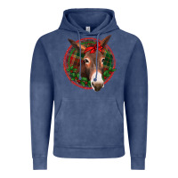 Vintage Denim Christmas donkey with bandana Vintage Hoodie - Jasminsmagicworld