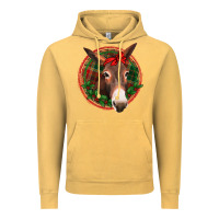 Vintage Mustard Christmas donkey with bandana Vintage Hoodie - Jasminsmagicworld