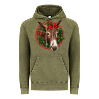 Vintage Olive Christmas donkey with bandana Vintage Hoodie - Jasminsmagicworld