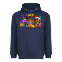 Navy happy hallothanksmas truck Heavyweight Hoodie - CowGirlArtShop