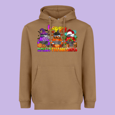 Happy Hallothanksmas Truck Heavyweight Hoodie Designed By Cowgirlartshop