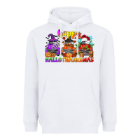 White happy hallothanksmas truck Heavyweight Hoodie - CowGirlArtShop
