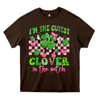 Chocolate Brown i'm the cutest clover in the patch Heavy Core Tee - Artiststas