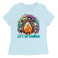 Let's Go Camping Rainbow Ladies Tee | Teevron