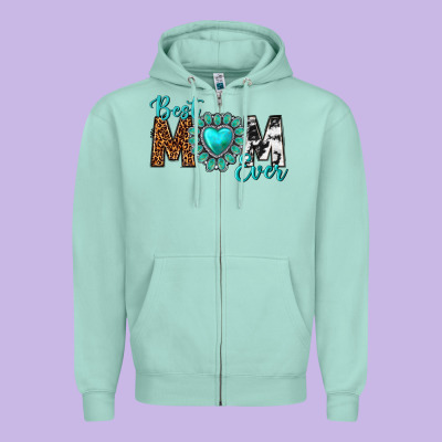 Best Mom Ever Zipper Hoodie Designed By Texasbilliewilder