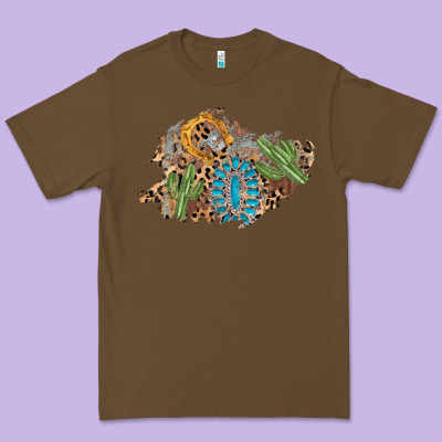 Horseshoe Leopard Gemstone Cactus Patch Premium Tee Designed By Adodesignshop