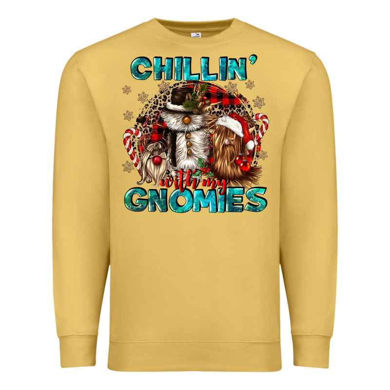 Chillin With My Gnomies Premium Sweatshirt by CowGirlArtShop | Teevron