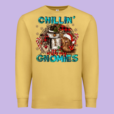 Chillin With My Gnomies Premium Sweatshirt Designed By Cowgirlartshop
