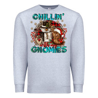 Heather Grey chillin with my gnomies Premium Sweatshirt - CowGirlArtShop
