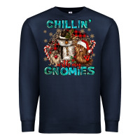 Navy chillin with my gnomies Premium Sweatshirt - CowGirlArtShop