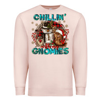 Pale Pink chillin with my gnomies Premium Sweatshirt - CowGirlArtShop