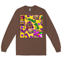 Chestnut Mardi gras gnomies seamless pattern Long Sleeve Tee - BundleAndBundleShop