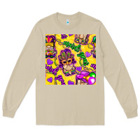 Mushroom Mardi gras gnomies seamless pattern Long Sleeve Tee - BundleAndBundleShop