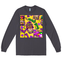 Smoke Mardi gras gnomies seamless pattern Long Sleeve Tee - BundleAndBundleShop