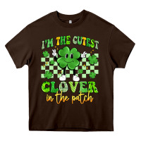 Chocolate Brown i'm the cutest clover in the patch artiststas Heavy Core Tee - Artiststas