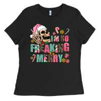 Black i m so freaking merry Ladies Tee - AdoDesignShop