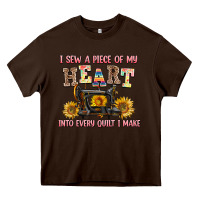 Chocolate Brown i sew a piece of my heart into every quilt i make Heavy Core Tee - AdoDesignShop