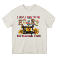 Cream i sew a piece of my heart into every quilt i make Heavy Core Tee - AdoDesignShop