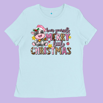 Have Yourself Merry Little Christmas Ladies Tee Designed By Adodesignshop