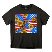 Asphalt basic sunflower and leopard Heavy Core Tee - AdoDesignShop