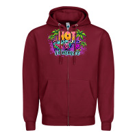 Burgundy Hot wife summer Zipper Hoodie - NancyCooperArtShop