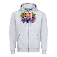Heather Grey Hot wife summer Zipper Hoodie - NancyCooperArtShop