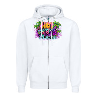 White Hot wife summer Zipper Hoodie - NancyCooperArtShop