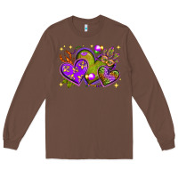 Chestnut Mardi Gras Hearts Long Sleeve Tee - BundleAndBundleShop