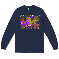 Navy Mardi Gras Hearts Long Sleeve Tee - BundleAndBundleShop