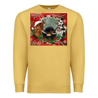 Antique Gold christmas heifer cow  gnomies Premium Sweatshirt - CowGirlArtShop