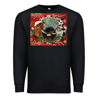 Black christmas heifer cow  gnomies Premium Sweatshirt - CowGirlArtShop