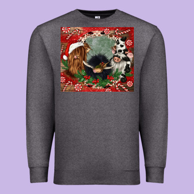 Christmas Heifer Cow  Gnomies Premium Sweatshirt Designed By Cowgirlartshop