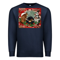 Navy christmas heifer cow  gnomies Premium Sweatshirt - CowGirlArtShop