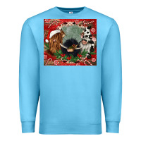 Ocean Blue christmas heifer cow  gnomies Premium Sweatshirt - CowGirlArtShop