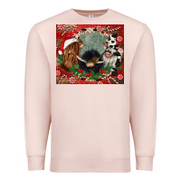 Pale Pink christmas heifer cow  gnomies Premium Sweatshirt - CowGirlArtShop