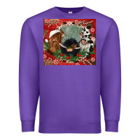 Purple christmas heifer cow  gnomies Premium Sweatshirt - CowGirlArtShop