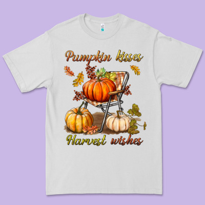 Pumpkin Kisses Harvest Wishes Premium Tee Designed By Bundleandbundleshop