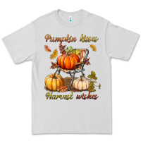 Dove Grey pumpkin kisses harvest wishes Premium Tee - BundleAndBundleShop