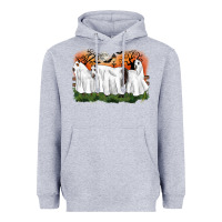 Heather Grey ghost horses halloween Heavyweight Hoodie - CowGirlArtShop