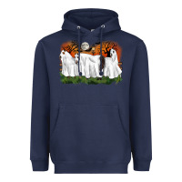 Navy ghost horses halloween Heavyweight Hoodie - CowGirlArtShop