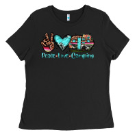Black peace love camping Ladies Tee - JahusDesignShop