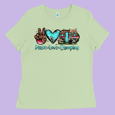 Peace Love Camping Ladies Tee Designed By Jahusdesignshop