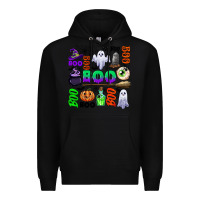 Black boo halloween Premium Hoodie - CowGirlArtShop